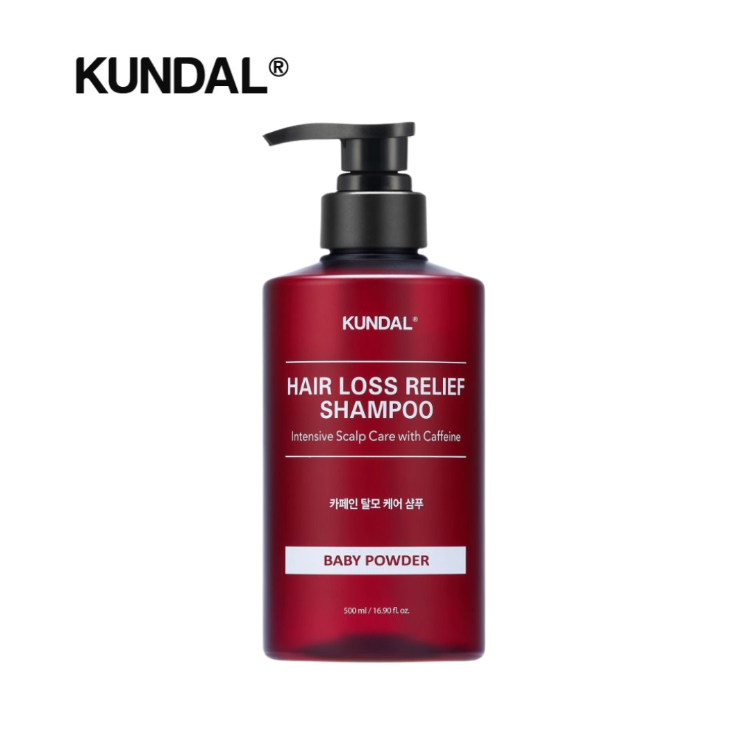 KUNDAL Hair Loss Relief Shampoo 500ml (Baby Powder, Cherry Blossom, White Musk, Aqua Mint)