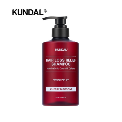 KUNDAL Hair Loss Relief Shampoo 500ml (Baby Powder, Cherry Blossom, White Musk, Aqua Mint)