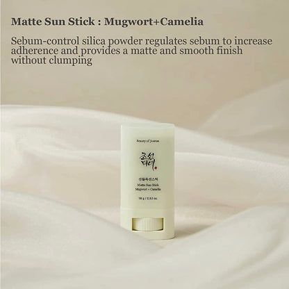 Beauty Of Joseon Matte Sun Stick: Mugwort + Camelia (SPF 50+ PA++++) 18g